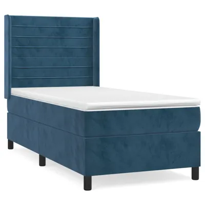 Produktbild von Boxspringbett mit Matratze Dunkelblau 90x200 cm Samt