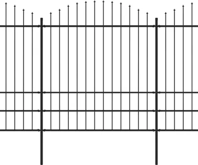 Produktbild von vidaXL Gartenzaun mit Speerspitze Stahl 1339 x 200 cm Schwarz