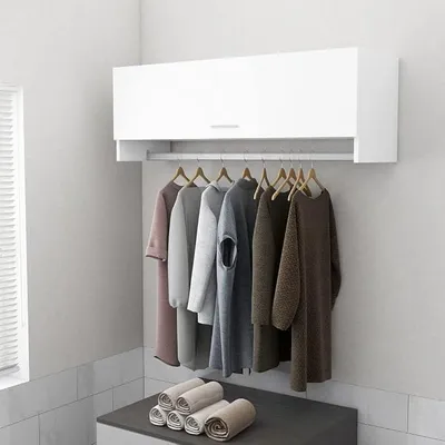 Imagen del producto de Armario blanco de 100x32,5x35 cm, fabricado en material de madera