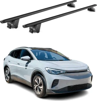 Produktbild von Dachträger Grundtäger für VW ID.4 2020-2025 100kg Aluminium Schwarz 2 tlg ABE