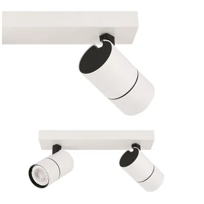 Image de Spot de plafond moderne LACONI blanc et noir, 2xGU10x35W, métal, dimensions : 13 x 28,5 x 6,5 cm, IP20, Italux