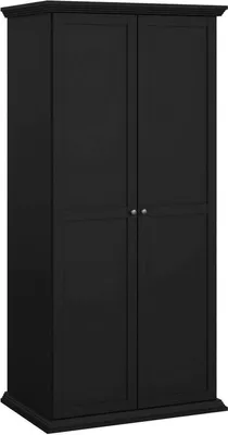 Image de Darby - Armoire 2 Portes, 96x200h cm Noir, Porte-manteaux