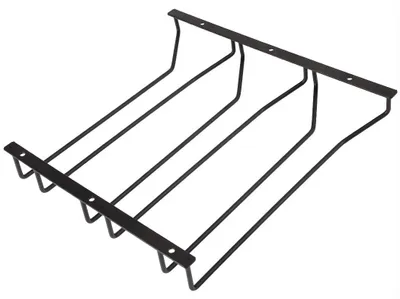Image de Étagère noire pour verres à vin de 30,5 cm - Support encastrable pour verres à vin avec 3 rangées