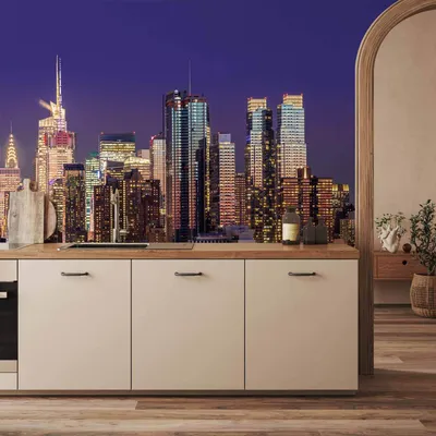 Produktbild von Vlies Fototapete - NYC: Night City 400x280 cm Städte d-B-0060-a-b