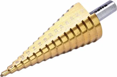 Immagine prodotto di Punta conica, fresa conica trapano a gradini, buco cutter a scalini, punte a gradini con punzone centrale, punta triangolare, punta conica, fresa per fori per metallo, acciaio e legno