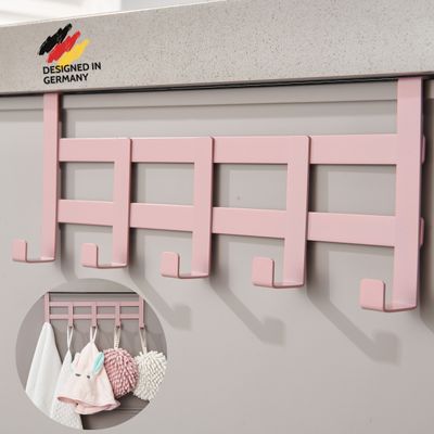 DEKAZIA® Türgarderobe zum Einhängen Rosa | Türgarderobe Kinderzimmer bunt Kleiderhaken Tür Haken Tür Hakenleiste Innenseite Tür Garderobe Tür