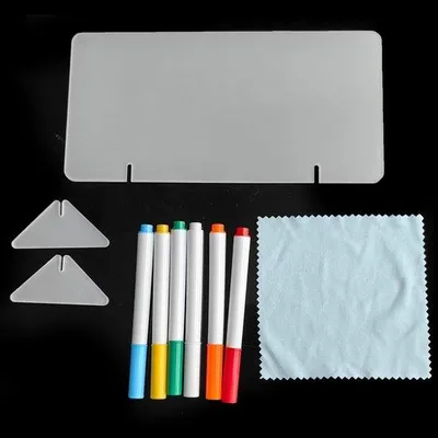 Produktbild von Famanu Whiteboard Transparent mit 6 Farben Stiften - Auswischbare Notiztafel für Zuhause und Schule