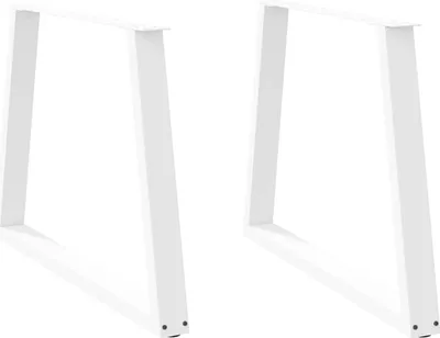 Image de Pieds de table à manger en forme de V, 2 pièces, blanc, 100 x (72-73,3) cm, acier