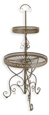 Produktbild von Grosse Etagere aus Eisen 2-stufig braun Replikat Retro Design Dekoration