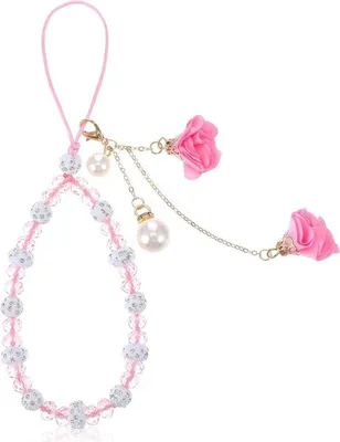 Produktbild von Blumenmuster Telefonhänger mit Perlen für Damen