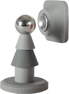 Image de Genialo Arrêt-porte magnétique, lot de 2, gris