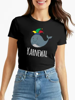 Produktbild von Damen T-Shirt Kostüm Verkleidung Karne Wal Karnewal Karneval Fasching lustig Fun-Shirt Slim Fit Moonworks®