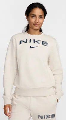 Produktbild von Nike W Nsw Phnx Flc Std Logo Crew White/Flower White/Flower Xs