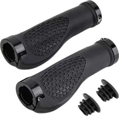 Produktbild von Fahrradgriffe Lenker Zwei Seiten 22 mm Aluminium Lock-On Ergonomisch Anti-Rutsch Schwarz 23230