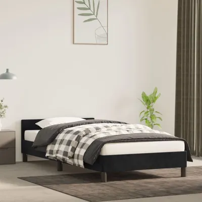 A bedroom scene with a single bed.