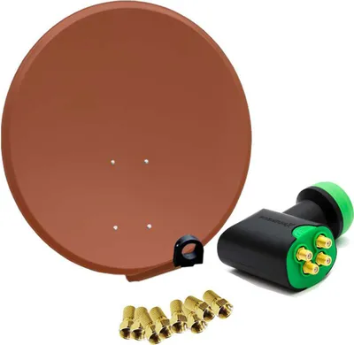 Produktbild von PremiumX SAT Anlage 80cm Antenne GreenDiamond Quad LNB 8x F-Stecker