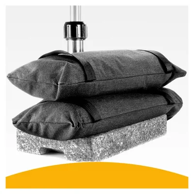 Produktbild von Sonnenschirmgewichte im 2er Set - 2 x 15kg Sandsäcke zur Beschwerung – Gewichte für Schirmständer mit je 2 Tragegriffen