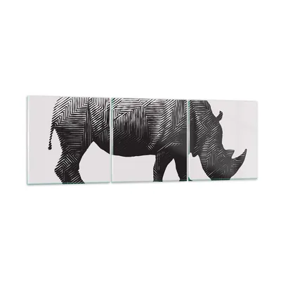 Produktbild von Bilder auf glas - Nashorn Tier Afrika Safari - 90x30cm - Glasbilder - Wandbilder - Kunstdruck - zum Aufhängen bereit - Wanddekoration aus Glas - Glas Bilder - Wandbild auf Glas - GCA90x30-2935