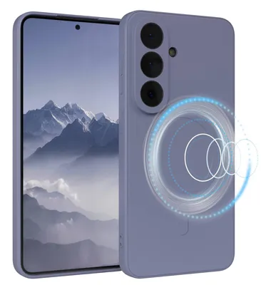 Produktbild von EAZY CASE - Silikonhülle MagSafe für Samsung Galaxy S26, Hülle Silikon, weich stoßfeste Magnet Handyhülle, Schutzhülle mit Kameraschutz, TPU Bumper in Blau