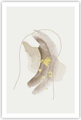 Produktbild von Poster - Poster ohne Rahmen - Braun Abstraktion Gold - 61x91,5 cm - Wand Bild - Wanddeko - Wandbilder - Kunstposter - Wandposter - Bilder - Kunstdruck - Wanddekoration - Wandbild - P2XPA61x91-4910