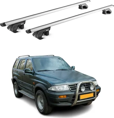 Produktbild von Dachträger Grundtäger für Ssangyong Musso 1993-2005 5 tür 90kg Alu Silber 2x ABE