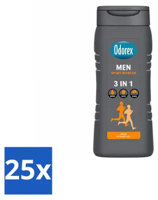 Produktbild von 25 x Odorex For Men Sport Refresh Duschgel - 300 ml - Vorteilspackung - 25 Stücke