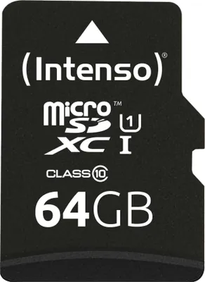 Obrázek produktu pro MicroSDXC 64GB Intenso Premium CL10 UHS-I + adaptér Blister