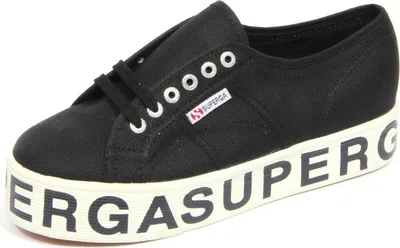Produktbild von H0148 Sneaker donna SUPERGA schwarz Plattform Schuhe Frau