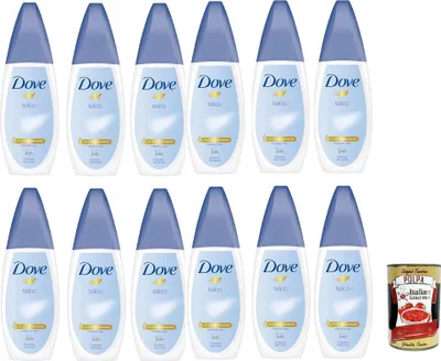 Produktbild von Dove Deodorante Vapo Talco, Deodorant Kein Gas 24h Talkum-Duft - Deo 12x 75ml + Italian Gourmet polpa 400g