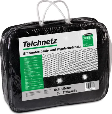 Produktbild von Wagner GREEN Teichnetz 6x10 Meter großes Teichnetz für Gartenteiche inkl. 32 Erdspieße
