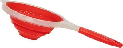 Produktbild von Silikon-Küchensieb ausziehbar – Ø 20 cm – Rot – Platzsparendes Design mit Griff
