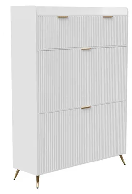 Produktbild von Schuhschrank - Schuhregal - Schuhaufbewahrungsbox - Schuhschublade - Möbelstück - Weiß - Mit Türen und Schubladen