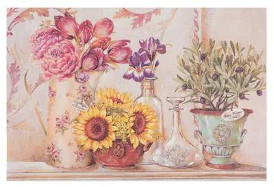 Zdjęcie produktu dla Podkładka pod talerz Podkładka pod talerz Dekoracja stołu oliwki słoneczniki goździki 45 x 30 cm