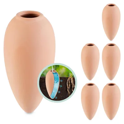 Bewässerungsset 6er, 170 ml, Terrakotta, für Topfpflanzen & Balkon