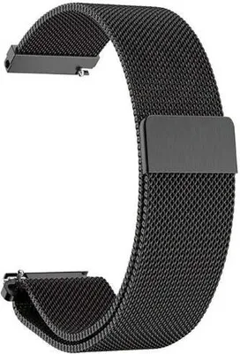 Produktbild von SYSTEM-S Armband 20 mm Milanaise aus Metall für Samsung Galaxy Watch 4 Smartwatch Schwarz