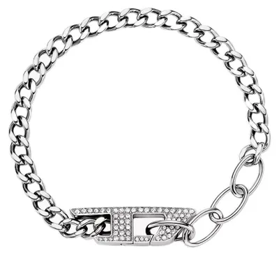 Immagine prodotto di Bracciali con ciondoli fissi Diesel Silver Collection D Logo - uomo