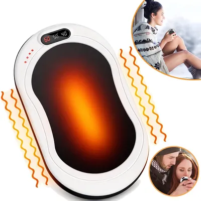 Produktbild von Handwärmer Wiederaufladbar, 4-in-1 Elektrischer Taschenwärmer mit Powerbank und Taschenlampe, mit 3 Temperaturstufen
