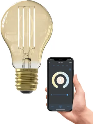 Produktbild von Calex Smart LED Lampe, E27, A60, Gold Filament, warmweißes Licht, dimmbar, WLAN App- & Sprachsteuerung