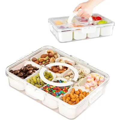 Produktbild von Snackbox Behälter Snack Box Snackbox Mit 8 Fächern Snackschale Organizer Tragbar