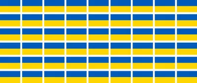 Produktbild von Mini Aufkleber Set - Pack glatt - 20x12mm - selbstklebender Sticker - Ukraine - Flagge / Banner / Standarte fürs Auto, Büro, zu Hause und die Schule - 54 Stück