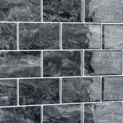 Produktbild von Famanu Wandfliesen Grau Marmor - Selbstklebende Vinylfliesen für Bad und Küche - Wasserfest und Einfach zu Installieren