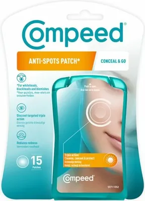Produktbild von Compeed Anti-Spots* Conceal & Go - für Pickel, Mitesser und Hautunreinheiten - Pickelpflaster - 15 Stück