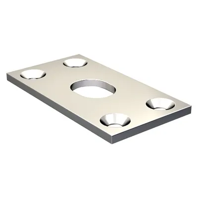 Produktbild von Riegelbodenplatte für Riegel 16 mm, zum Anschrauben aus Stahl, Durchmesser 16,5 mm