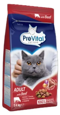 Immagine prodotto di Cibo secco per gatti con manzo, completo Prevital 1,4 kg