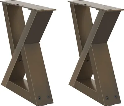 Produktbild von vidaXL Couchtischbeine 2 Stk. Naturstahl 40x(30-31,3) cm Stahl
