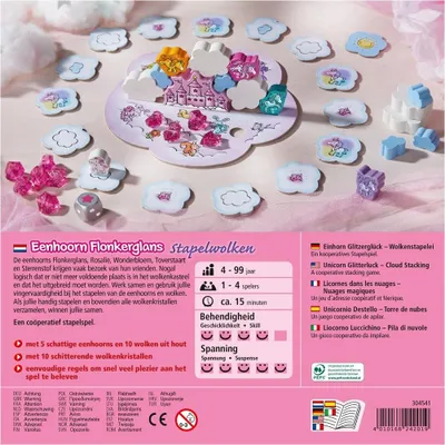 Produktbild von Haba Brettspiel „Einhorn Flonkerglanz“ – Stapelwolken