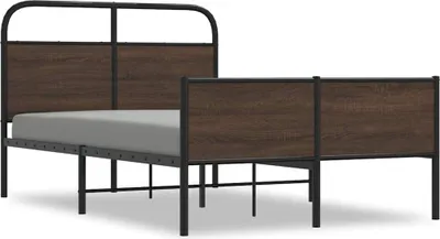Obrázek produktu pro vidaXL Rám postele bez matrace 135x190 cm Hnědý dubový vzhled
