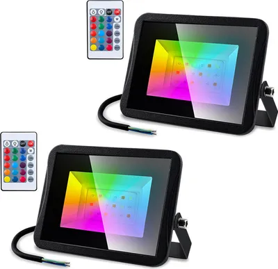 Produktbild von Lospitch RGB Fluter Außenleuchten IP67 Strahler Lampe Baustrahler Wasserdicht Licht LED Flutbeleuchtung Scheinwerfer 2x 30W