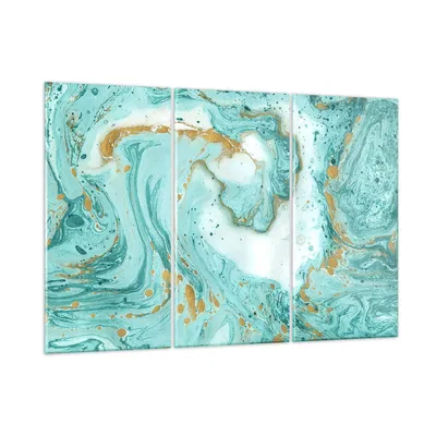 Produktbild von Bilder auf glas - Abstraktion blau Wasser modern - 105x70cm - Glasbilder - Wandbilder - Kunstdruck - zum Aufhängen bereit - Wanddekoration aus Glas - Glas Bilder - Wandbild auf Glas - GCE105x70-2937