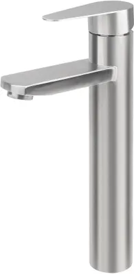 Zdjęcie produktu dla Bateria umywalkowa Ibenzoa® ze stali nierdzewnej, srebrna, jednouchwytowa, z pionowym wylewką o wysokości 21 cm, 2 węże przyłączeniowe o długości 60 cm